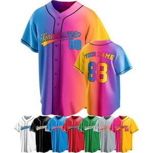 Custom Baseball Jersey Personalized Button Down Shirt With Name Number Team Uniform Unisex Adult Heat Transfer Printing - Product Image 1