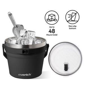 Cubo de <span class=keywords><strong>hielo</strong></span> al vacío <span class=keywords><strong>con</strong></span> aislamiento de acero inoxidable de doble pared para exteriores de gran capacidad 7L <span class=keywords><strong>con</strong></span> <span class=keywords><strong>tapa</strong></span> - Product Image 4