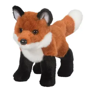 Muñeca decorativa de zorro de descompresión con luz táctil cómoda y respetuosa con el medio ambiente de alta calidad, lindos animales de peluche, zorro