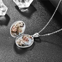Offre Spéciale de haute qualité S925 en argent Sterling rétro Animal chien Photo médaillon pendentif collier