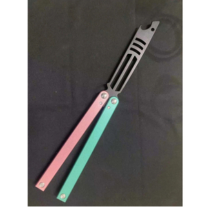 Couteau papillon d'entraînement de sécurité, ouvre-bouteille de bière, sans lame, manche intégré en alliage d'aluminium - Product Image 1