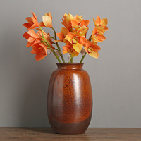 Enkelvoudige kunstmatige Cymbidium bloem, nep Cymbidium orchidee, tafelvaas huwelijksdecoratie bloemstuk