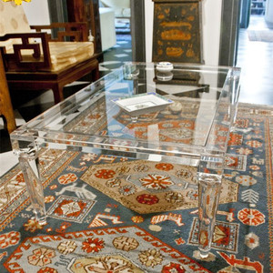 Tavolo <span class=keywords><strong>da</strong></span> Pranzo Rotondo in Acrilico Trasparente Pieghevole Moderno e Semplice per <span class=keywords><strong>Soggiorno</strong></span>, Personalizzabile - Product Image 3
