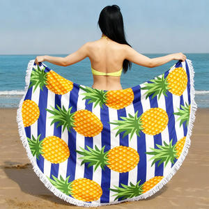 Serviette <span class=keywords><strong>de</strong></span> plage ronde imprimée <span class=keywords><strong>de</strong></span> haute qualité personnalisée à prix abordable Serviette <span class=keywords><strong>de</strong></span> plage personnalisée en tissu microfibre tissé - Product Image 1