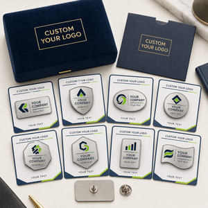 Juego de Insignias Personalizadas con Logotipo Corporativo en Metal Cepillado en Múltiples Formas para Reconocimiento a los Empleados - Product Image 2