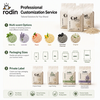 Litière pour chat en tofu de qualité supérieure, 1,0 mm - 4,0 mm, conception personnalisée, agglomération rapide, faible dispersion, sable de soja biodégradable pour