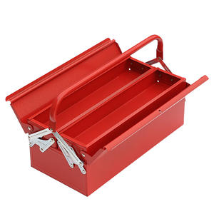 Caja de herramientas Lanbaolu de 265 mm, pintada de rojo, portátil, con 2 compartimentos, para reparación de automóviles y mantenimiento de maquinaria. - Product Image 4