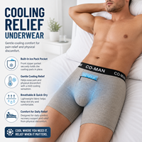 Tendance : Inserts réutilisables pour soutien testiculaire et soulagement de la douleur, pour caleçon boxer avec poche 	 Sous-vêtements rafraîchissants pour sauna