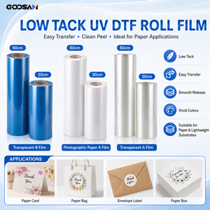 Goosam - Rollo de Película de Transferencia PET AB A y B de Baja Viscosidad de 30 cm y 60 cm, Etiqueta Adhesiva de Cristal, Pelado en Frío, para Impresión UV DTF - Product Image 1