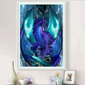 Pintura de diamante sin marco, dragón morado, novedad - Product Image 3