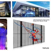 TOPLED Écran à bande de led P3.91-7.81 holographique en cristal visible Écran à maille transparent Écran à grille led Mur vidéo