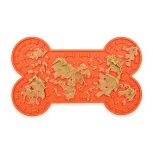 Knochen lecken Matte Slow Feeder Hundefutter Schüssel für Hunde Katzen Haustier Erdnuss butter Lick Pad Schüssel mit starken Saugnäpfen zur Beruhigung