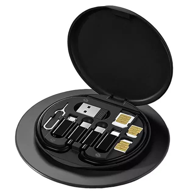 Kotak Penyimpanan Multi Fungsi 3in1 60W 6 In 1, Kabel USB Kartu Pengisian Magnetis Adaptor OTG