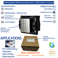 Untuk Epson I3200-a1 Printhead Grosir Kemasan Pakaian DHL Teruji Penjual Droplet Wrap Home Subli Bulk Printer Head Supplier