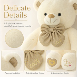 Orsacchiotto di Peluche Super Morbido con Papillon <span class=keywords><strong>e</strong></span> Ricamo 'Kiss <span class=keywords><strong>Me</strong></span>' Design 3D in Diverse Misure Vendita all'Ingrosso - Product Image 5