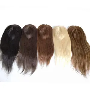 Factor Directly Supply 100% Human Hair 12-20inch Silk Closure Long Straight Silk Base Topper For Back Women