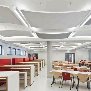 Panneaux acoustiques de plafond de qualité sonore 120x120cm, panneau carré noir à bords droits / déflecteur en fibre de verre utilisé dans le cinéma pour la réduction du bruit circulaire - Product Image 5