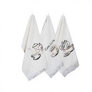 Cafe Latte Embroidered Cotton <b>Towels</b> Disposable Eco-Friendly Durable Quick-Dry Soft Hook Cleaning Absorbent Kitchen Travel - Product Image 1