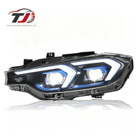 Feux de jour à LED modifiés avec lentille à cadre bleu 12V, 6000K, 8000 Lumens, pour BMW Série 3 F30 (2013-2019)