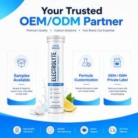 Comprimés effervescents d'électrolytes OEM/ODM, tube de 20 comprimés, supplément vitaminique pour adultes, améliore l'immunité, soutient l'énergie, marque privée