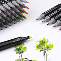 Logo personnalisé 12 24 36 48 60 100 couleurs alcool marqueur de croquis multicolore encre permanente marqueurs de dessin stylos pour la création d'art