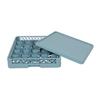 JOIN 25 - Caisse de rangement en plastique à 25 compartiments pour verres, avec couvercle et extension
