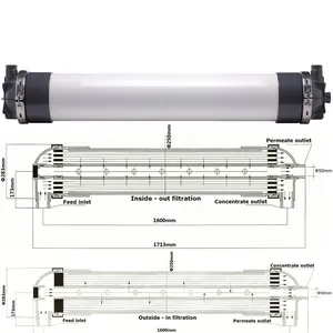 Hm200-1/hm 90 pp Módulo de membrana uf de fibra hueca