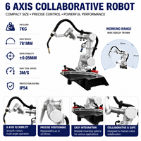 Lengan Robot Kolaboratif 6 Sumbu, Beban Angkut 7kg, Jangkauan 781mm, IP54, Presisi 0.05mm, Cobot untuk Pengelasan TIG, Penggilingan, dan Pemolesan