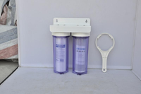 Système de filtration d'eau pour toute la maison en deux étapes, 10 pouces, filtre à eau transparent avec plaque en fer, purificateur d'eau