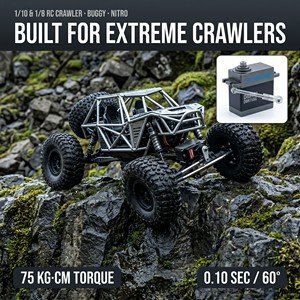 Servo Digital DMOND DBR75SG 75kg.cm 0.10s con Engranajes de Acero sin Escobillas para RC Crawler Buggy Avión 8.4V Resistente al Agua de Alto Torque - Product Image 5