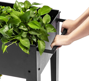 Offre Spéciale <span class=keywords><strong>lit</strong></span> de jardin <span class=keywords><strong>surélevé</strong></span> en métal avec roulettes, boîte de jardinière surélevée avec pied <span class=keywords><strong>pour</strong></span> légumes et fleurs - Product Image 6