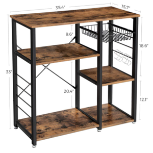 Étagère de rangement pour cuisine, étagère de <span class=keywords><strong>boulanger</strong></span> - Support pour <span class=keywords><strong>machine</strong></span> <span class=keywords><strong>à</strong></span> <span class=keywords><strong>café</strong></span>, friteuse <span class=keywords><strong>à</strong></span> air avec paniers en acier - Product Image 3