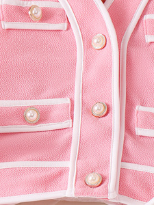 Conjunto de Ropa para Niñas, Chaqueta de Manga Larga, Chaleco, Falda Plisada, Color Rosa, Ropa para Niñas de <span class=keywords><strong>2</strong></span> a 7 Años - Product Image 4