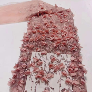 Nouvelle mode, dentelle 3D pleine dentelle, tissu en dentelle à paillettes colorées - Product Image 1