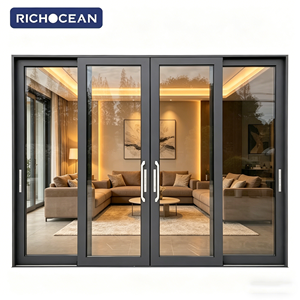 Porte coulissante télescopique minimaliste personnalisée RICHOCEAN en aluminium avec moustiquaire pour patio - Product Image 5