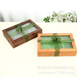 กล่องเครื่องประดับไม้ 24x16.5x5 ซม. สไตล์จีน แบ่งช่องเก็บของสำหรับจัดระเบียบเครื่องประดับ - Product Image 3
