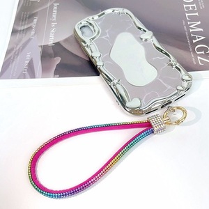 Cordon de suspension scintillant en strass pour téléphone, style bracelet court, dragonne de téléphone portable, <span class=keywords><strong>corde</strong></span> de téléphone entièrement ornée de diamants, porte-clés de luxe entièrement serti de diamants - Product Image 6