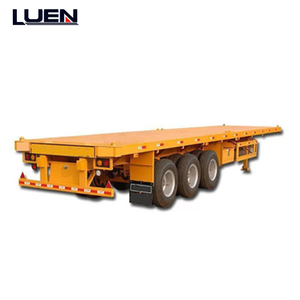 Semi-remorque à plateau plat de 40 pieds avec ressorts à lames mécaniques à 3 essieux, service professionnel, prix abordable, avec renfort - Product Image 1