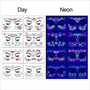 OLeeya Nouveautés Maquillage Festival Fête Néon Brillant Autocollants Temporaires Visage et Corps Tatouages Lumineux Nouveaux - Product Image 1