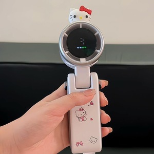 <b>USB</b> Rechargeable <b>Mini</b> Fan, Foldable Handheld Desktop Fan, Turbo Powerful Wind with Ice Compress Cooling Function - Product Image 2