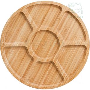 Bandeja de servicio dividida Bandeja de verduras de 13 ''Contenedor de cuencos Bandeja de aperitivos ectional con 7 compartimentos móviles - Product Image 6