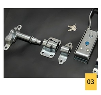 Serrure de porte de camion serrure de fourgon de boîte arrière résistante Serrure de porte de conteneur de camion de remorque réfrigérée d'acier inoxydable