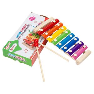 Promotion 2026 : Xylophone en bois coloré compact pour bébés et tout-petits, instrument de musique à frapper à la main - Product Image 1