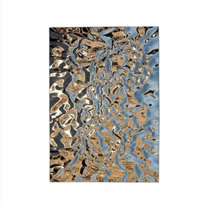 EX189 Stainless Steel Color Plate 8K Golden Decor 3d Wall Panel Water Ripple <b>Sheet</b> 304 201 Gold <b>Mirror</b> Stainless Steel <b>Sheet</b> - Product Image 4