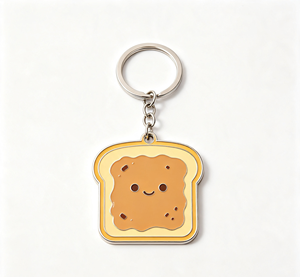 Custom Enamel Bread Keychain Metal Key Chain <b>Cartoon</b> Key <b>Ring</b> PVC Logo Gift Promotional Souvenir - Product Image 1