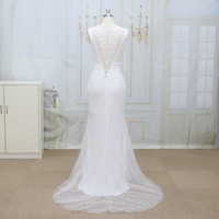Robe de mariée sirène élégante, robe de mariée personnalisée, robe de mariée sexy, robe de mariée scintillante, petite traîne