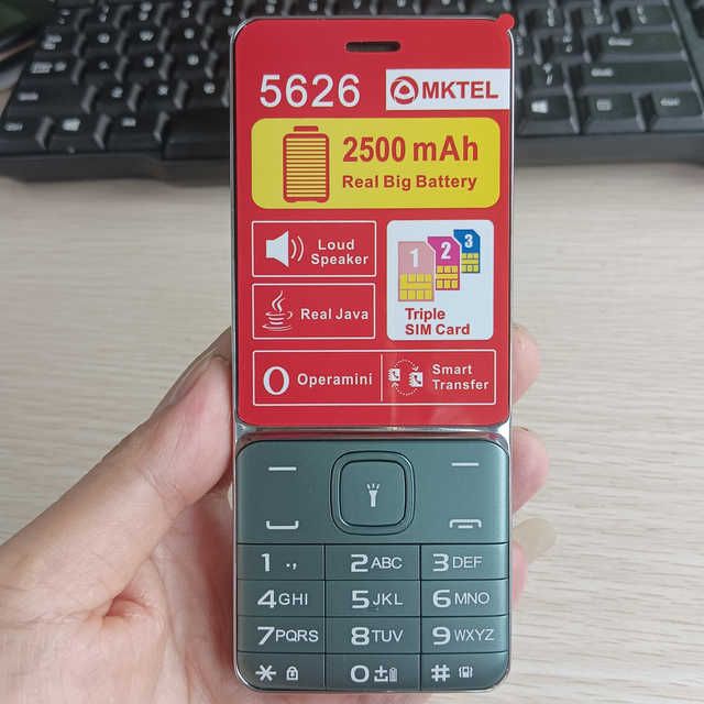 For Itel 5626 2.8 Inch Screen Large Battery Feature Phone 2 Sim Card 2G Keypad Camera FM SOS Button Senior Phone