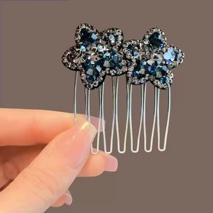 Pince à cheveux en strass faite à la main, peigne inversé pour coiffure, pince frontale, accessoire de tête, couronne, épingle à cheveux, pince à franges pour femme - Product Image 4