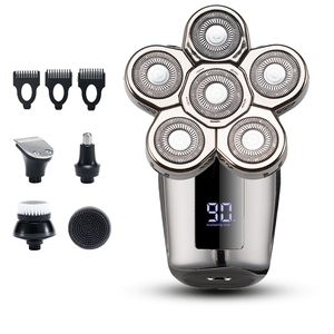 6 in 1 Grooming Kit Bald <b>Razor</b> 7D Floating <b>Head</b> LCD Display USB Rechargeable Fast Charging Waterproof Portable Men's - Product Image 1