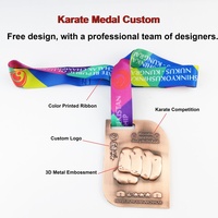 Médailles de récompense en métal 3D personnalisées couleur Pantone, style antique et moderne, pour événements internationaux de kick-boxing et de karaté - Vente en gros par sublimation